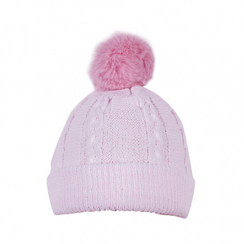 Gorro bebé 0-2 años labrado con pompón.DORIAN 4403-7