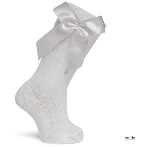 Calcetín alto algodón liso con lazo. DORIAN 3151-3