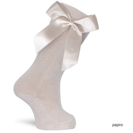 Calcetín alto algodón liso con lazo. DORIAN 3151-3