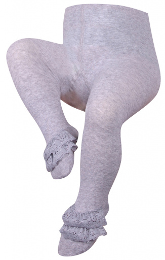 Leotardo algodón con puntilla sobre pie.DORIAN 9081-5