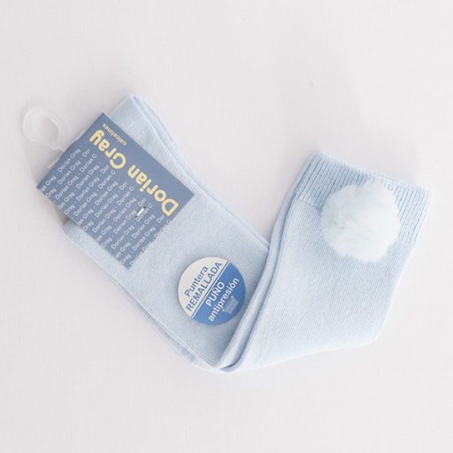 Calcetín alto con pompón suave.DORIAN 3114-3