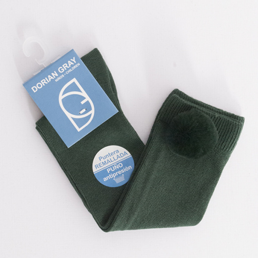 Calcetín alto con pompón suave.DORIAN 3114-3