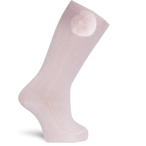 Calcetín alto con pompón suave.DORIAN 3114-3