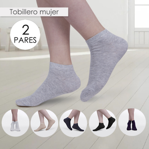 Pack 2 pares algodón liso mujer. DORIAN 66525-2