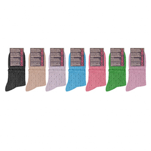 Calcetines algodón perlé mujer. Surtido 4 modelos. DORIAN 6594-2