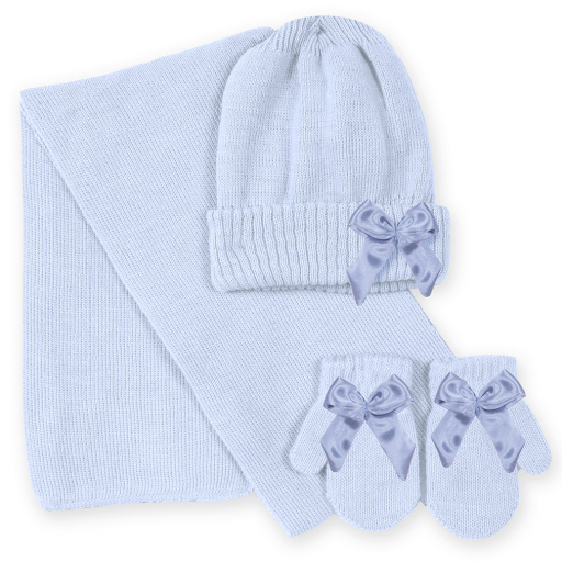 Conjunto gorro, bufanda y manoplas con lazo.DORIAN 4014-7