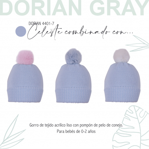Gorro 0-2 años con pompón.DORIAN 4401-7