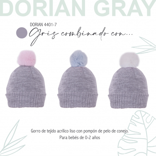 Gorro 0-2 años con pompón.DORIAN 4401-7