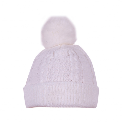 Gorro bebé 0-2 años labrado con pompón.DORIAN 4403-7