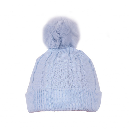 Gorro bebé 0-2 años labrado con pompón.DORIAN 4403-7