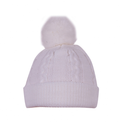 Gorro bebé 0-2 años labrado con pompón.DORIAN 4403-7
