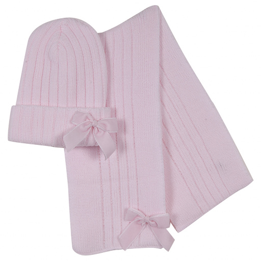 Conjunto gorro y bufanda con lazo de terciopelo.DORIAN 4026-7
