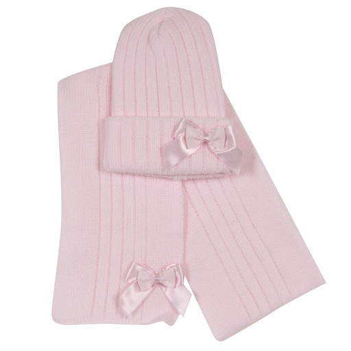 Conjunto gorro y bufanda con lazo doble.DORIAN 4024-7