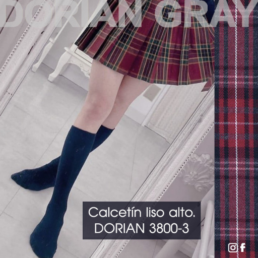 Calcetín algodón alto liso. DORIAN 3800-3