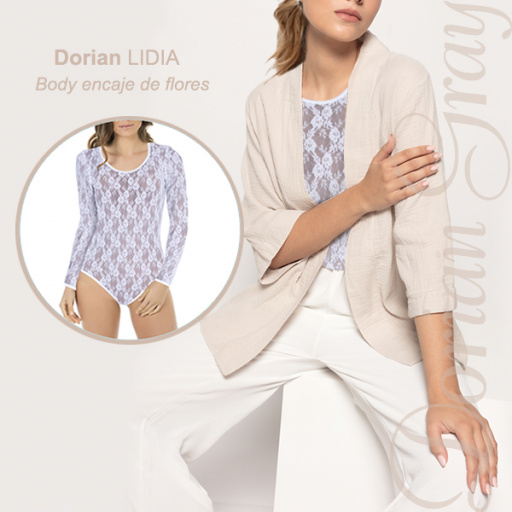 Body con encaje de flores. DORIAN LIDIA: