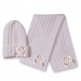 Conjunto gorro y bufanda con lazo con volumen.DORIAN 4015-7