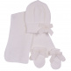 Conjunto gorro, bufanda y gauntes con lazo de terciopelo.DORIAN 4025-7