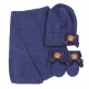 Conjunto gorro, bufanda y manoplas con lazo de raso y pompónDORIAN 4029-7